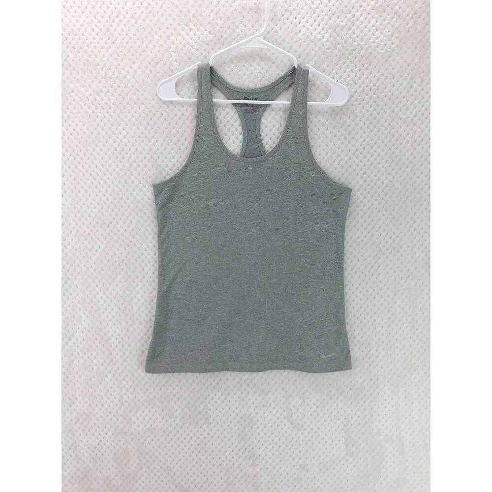 Nike Dri-Fit Slim Fit Women's Large Heather Gray Racerback Tank